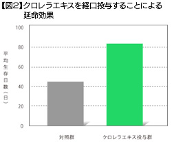 【図2】クロレラエキスを経口投与することによる延命効果