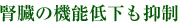 腎臓の機能低下も抑制