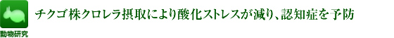 チクゴ株クロレラ摂取により酸化ストレスが減り、認知症を予防